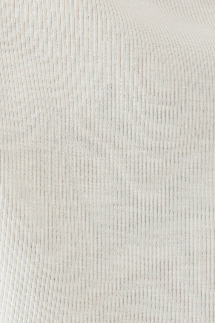 Glamcroft Button Down Long Sleeve Top with Clean Collar - Ivory