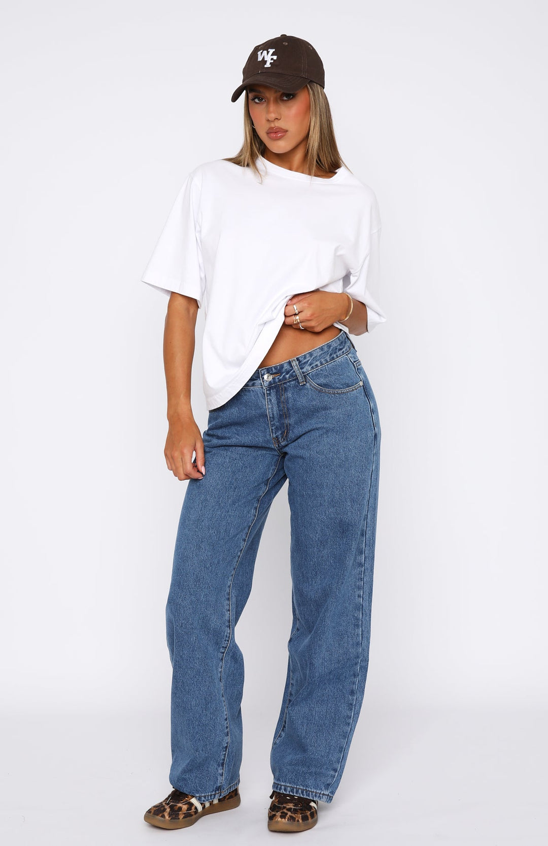 Glamcroft Denim Low Rise Wide Leg Jeans Admiral Blue