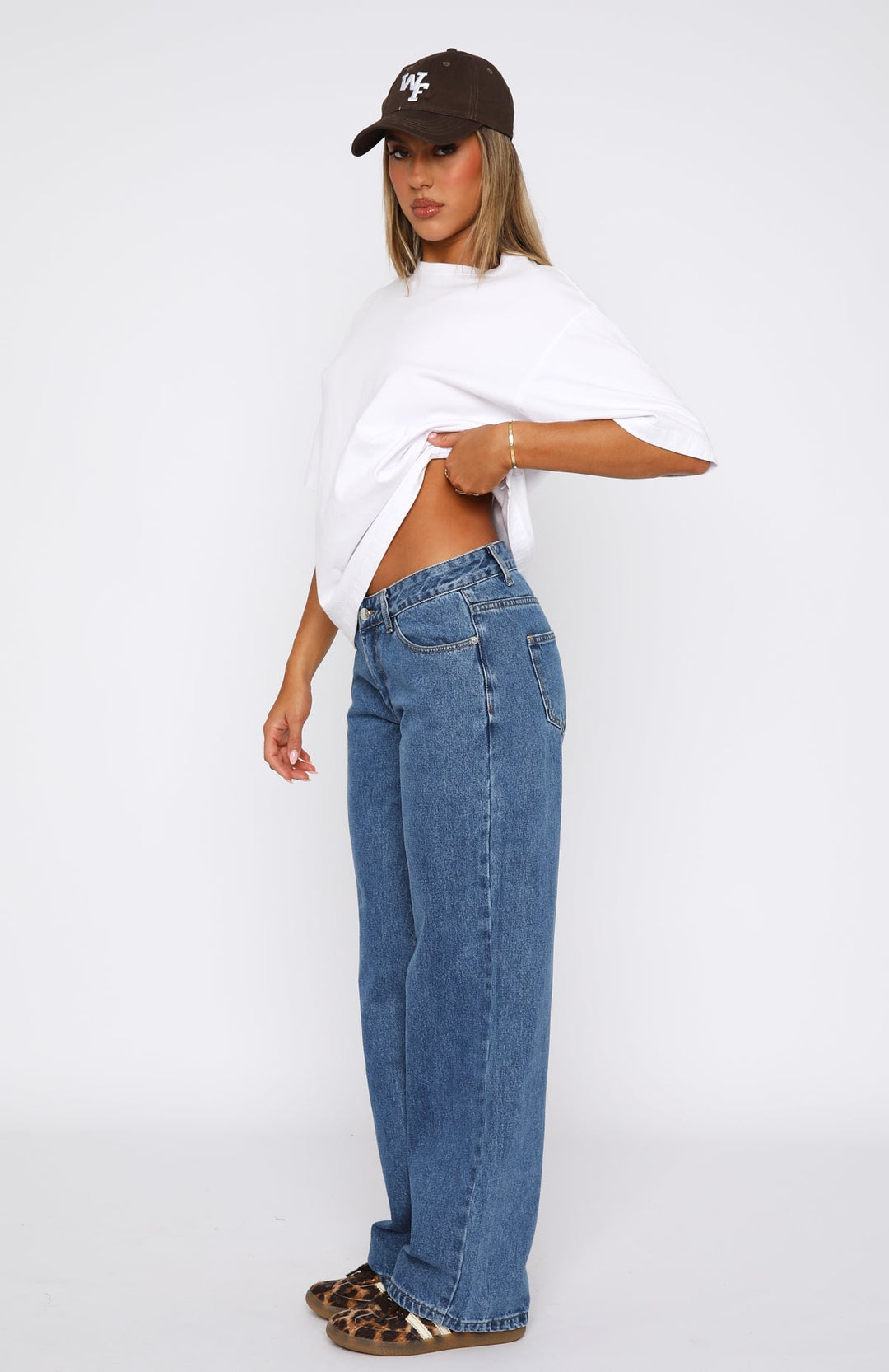 Glamcroft Denim Low Rise Wide Leg Jeans Admiral Blue