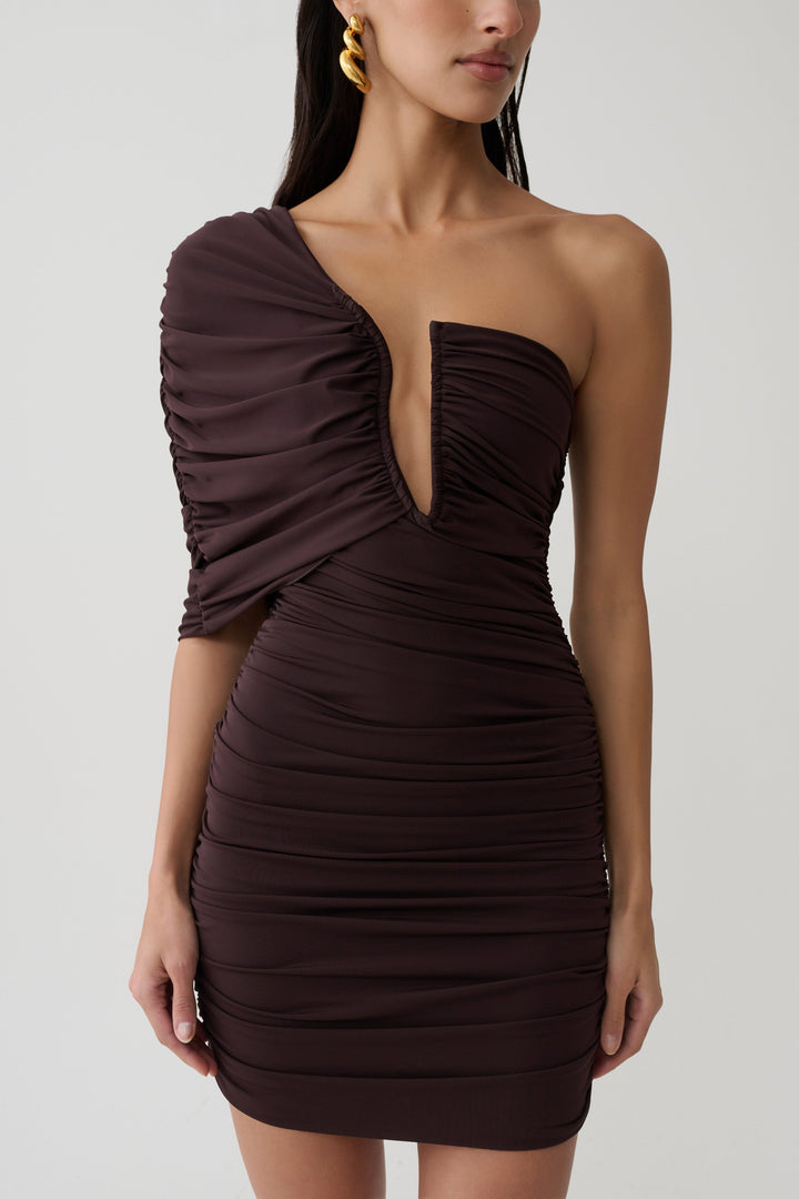 Glamcroft Dresses Gathered Centre Wire Bodycon Mini Dress