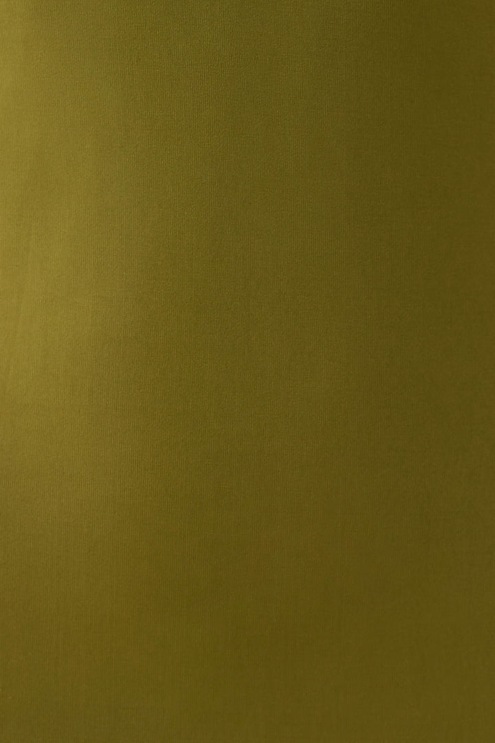 Glamcroft Maxi Dress in Martini Olive with Plunge Neckline
