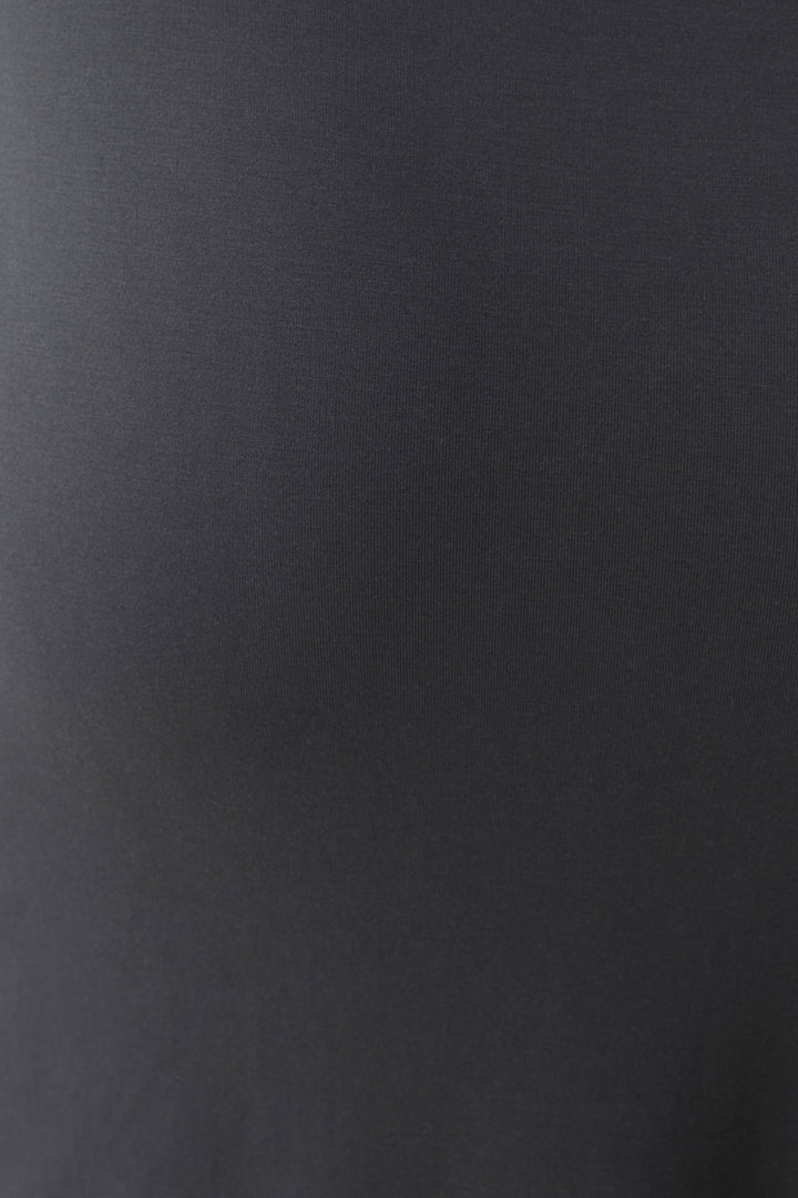 Glamcroft Tops Draped Back Top with V Neckline - Charcoal