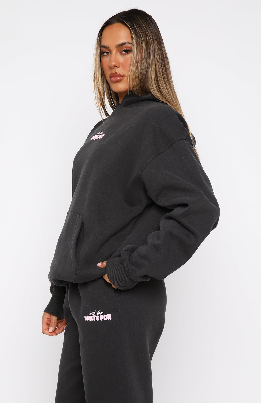 Glamcroft Oversized Hoodie with Ribbed Cuffs and Hem