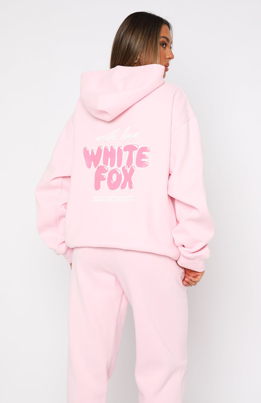 Glamcroft Oversized Hoodie Baby Pink with Ribbed Cuffs & Hem