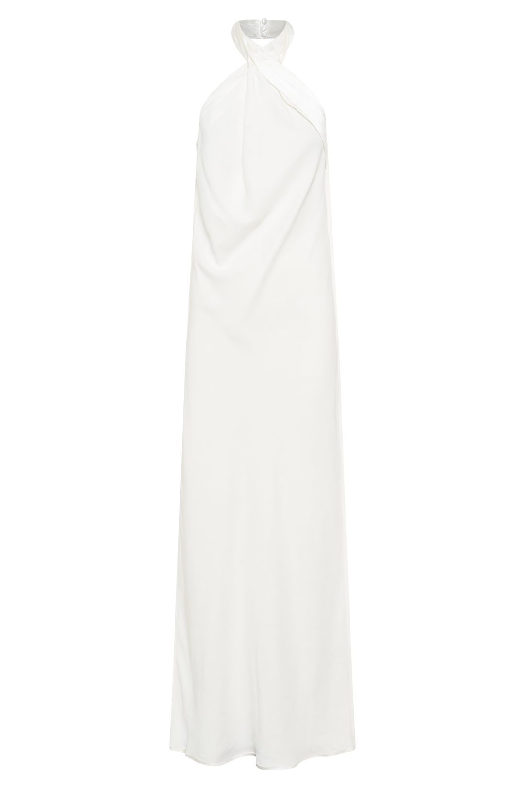 Laura Halter Satin Gown - White