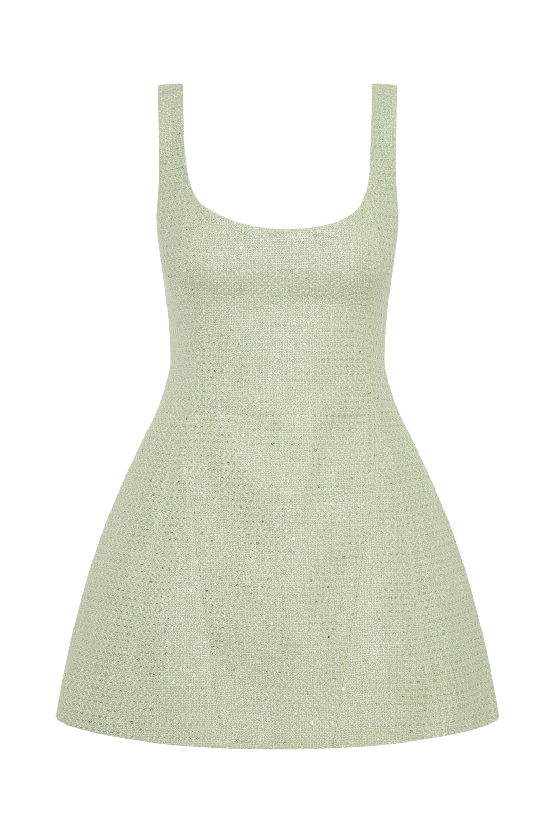 Glamcroft Mini Dress with Square Neckline and Bubble Skirt