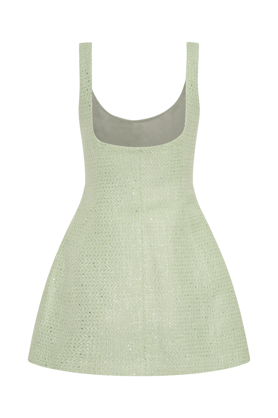 Glamcroft Mini Dress with Square Neckline and Bubble Skirt