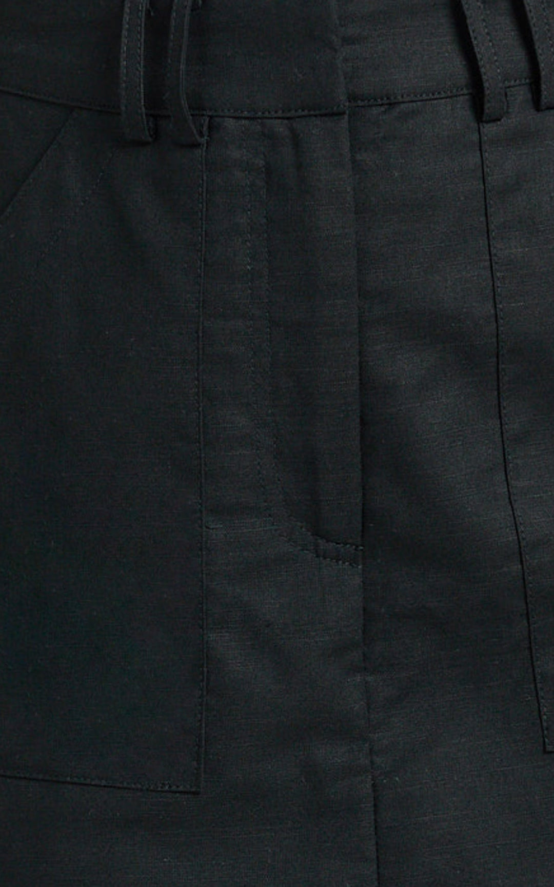 Dream Linen Blend Skort - High Waisted A Line Skort in Black