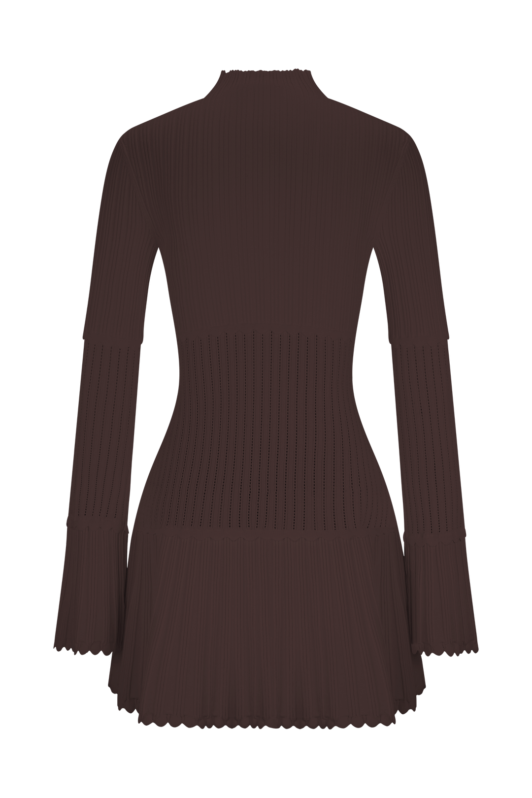 Glamcroft Mini Dress Pointelle Knit Long Sleeve Turtle Neck