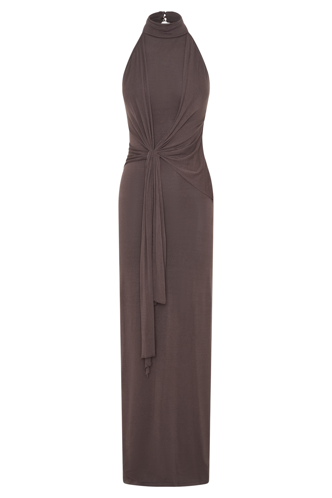 Glamcroft Maxi Dress with Halter Neckline and Open Back