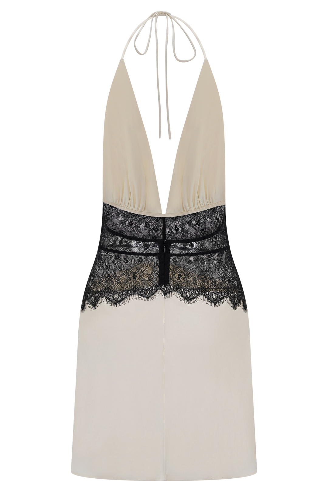 Dinah Lace And Satin Mini Dress - Black/Ivory