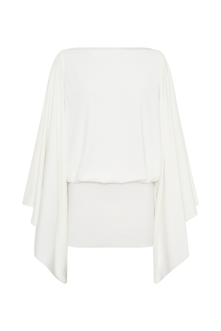 Glamcroft Mini Dress with Draped Bodice and Fitted Skirt