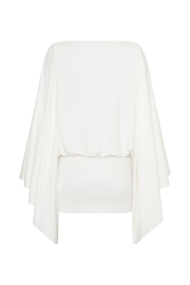 Glamcroft Mini Dress with Draped Bodice and Fitted Skirt