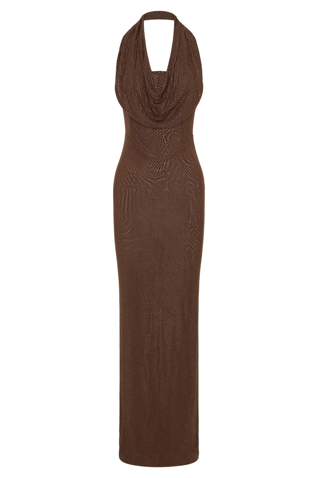 Glamcroft Maxi Dress with Detachable Diamante Cowl Overlay