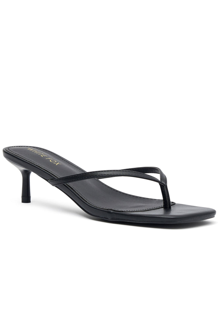 Glamcroft Shoes Thong Heels Stiletto Open Toe Black