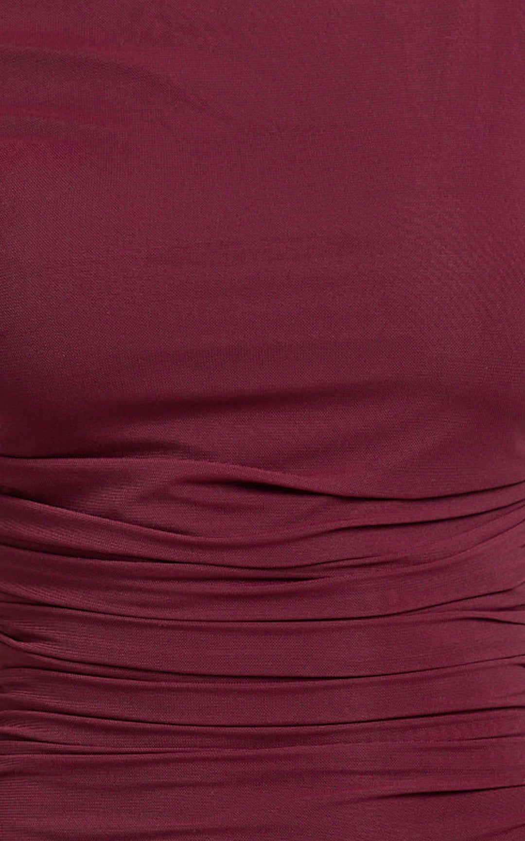 Judee Midi Dress - One Shoulder High Side Split Dress in Wine