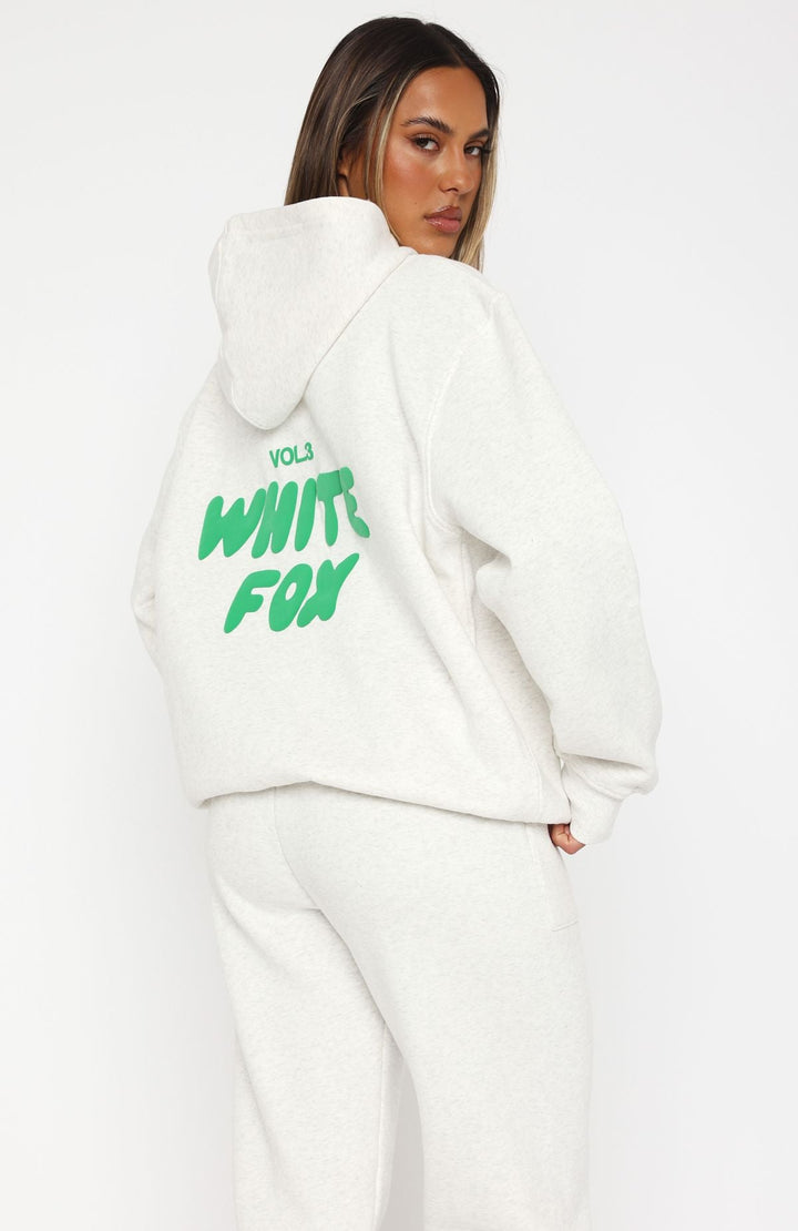 Glamcroft Outerwear Oversized Hoodie with Ribbed Cuffs in Grey
