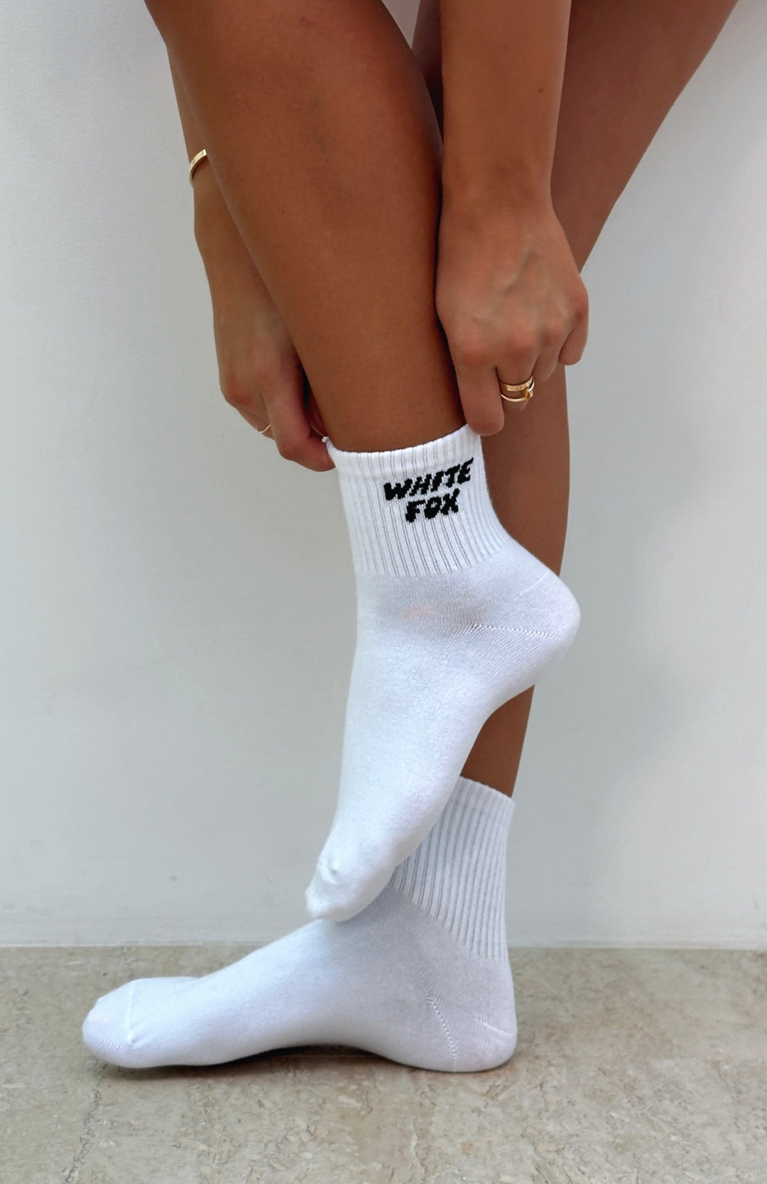 Glamcroft Accessories Cushioned Crew Socks with Ribbed Cuffs