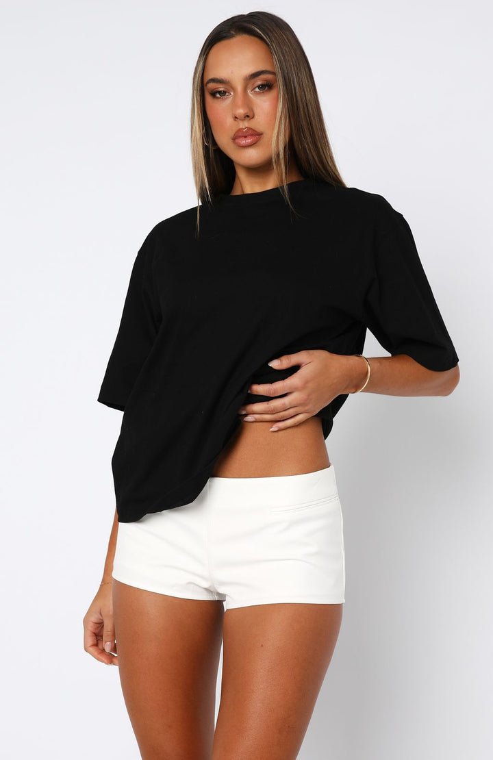 Glamcroft Low Rise White Shorts with Faux Pockets