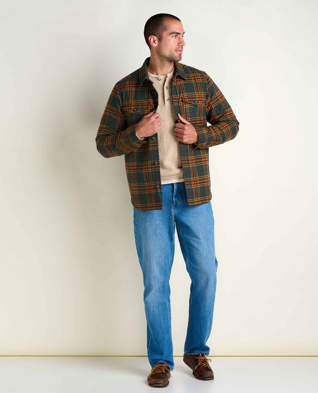 Glamcroft Layer Laurel Pattern Shirt Jacket with Insulation