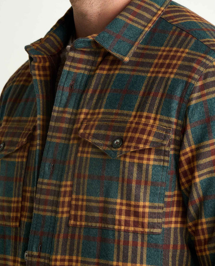 Glamcroft Layer Laurel Pattern Shirt Jacket with Insulation