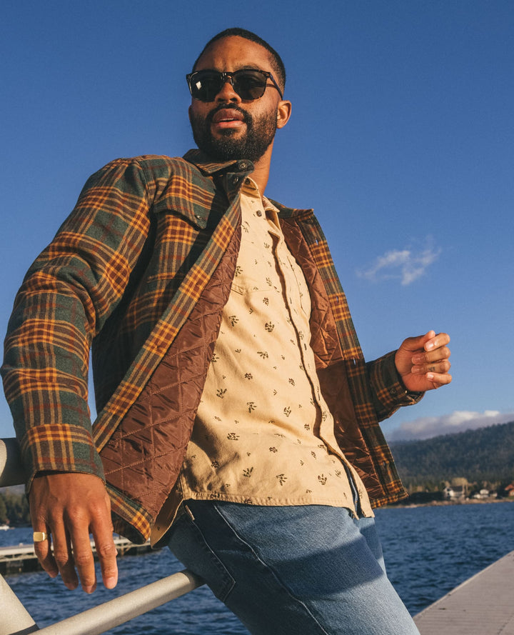 Glamcroft Layer Laurel Pattern Shirt Jacket with Insulation