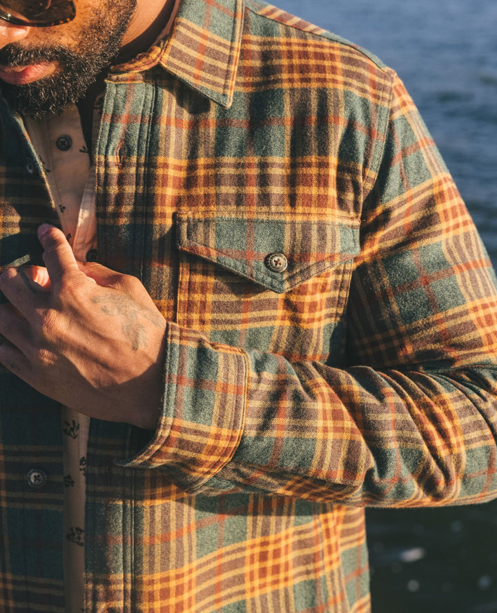 Glamcroft Layer Laurel Pattern Shirt Jacket with Insulation