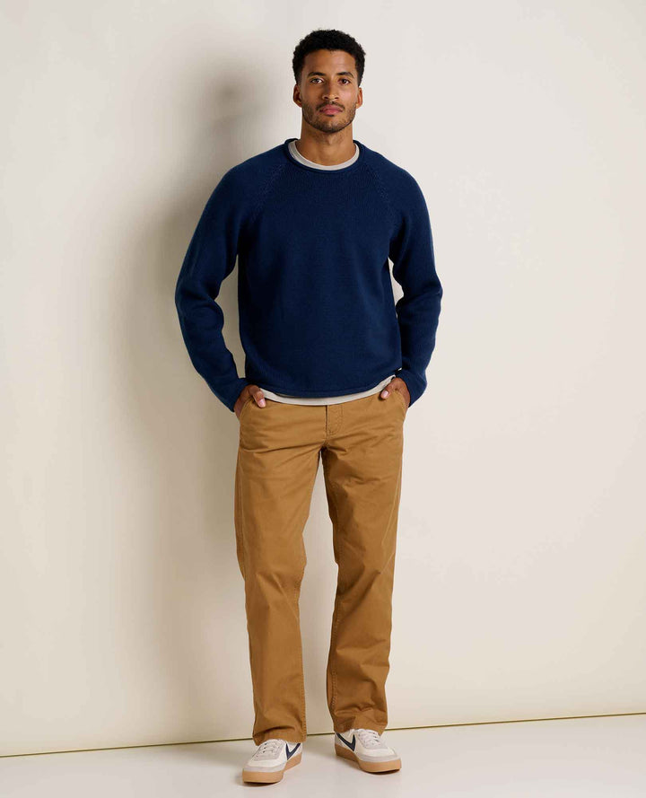 Glamcroft Men's Sweater in True Navy, Itch-Free Knit