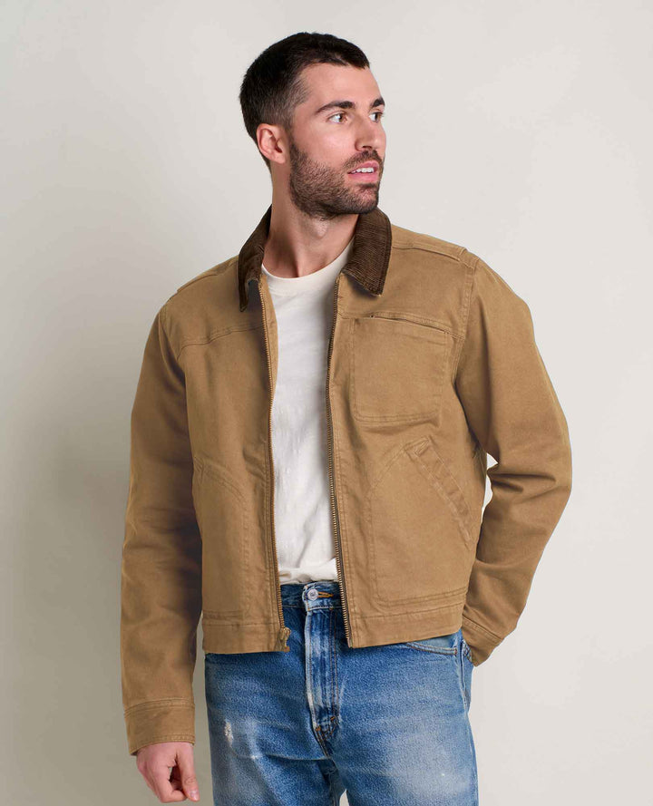 Glamcroft Men's Jacket Brown Flannel Lined Trucker Style