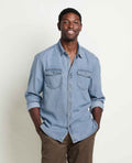 Glamcroft Woven Shirt in Bar Harbor – Soft Denim, Lightweight, Sizes S-XXL