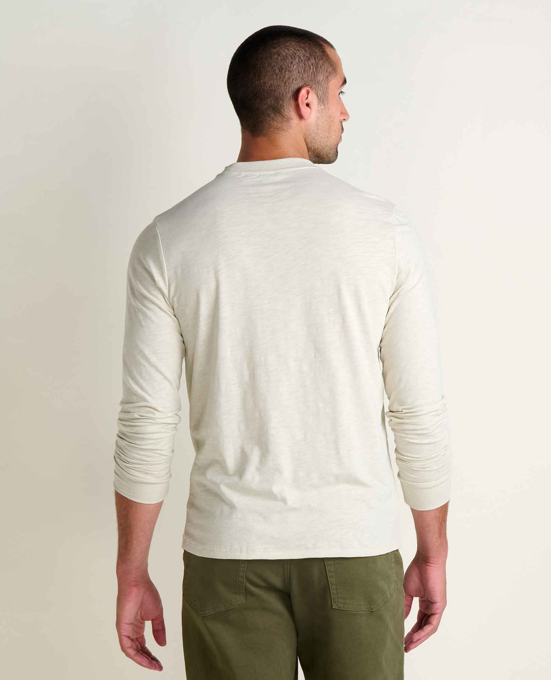 Glamcroft Knit Top Long Sleeve Crew in Pelican, Sizes S-XXL