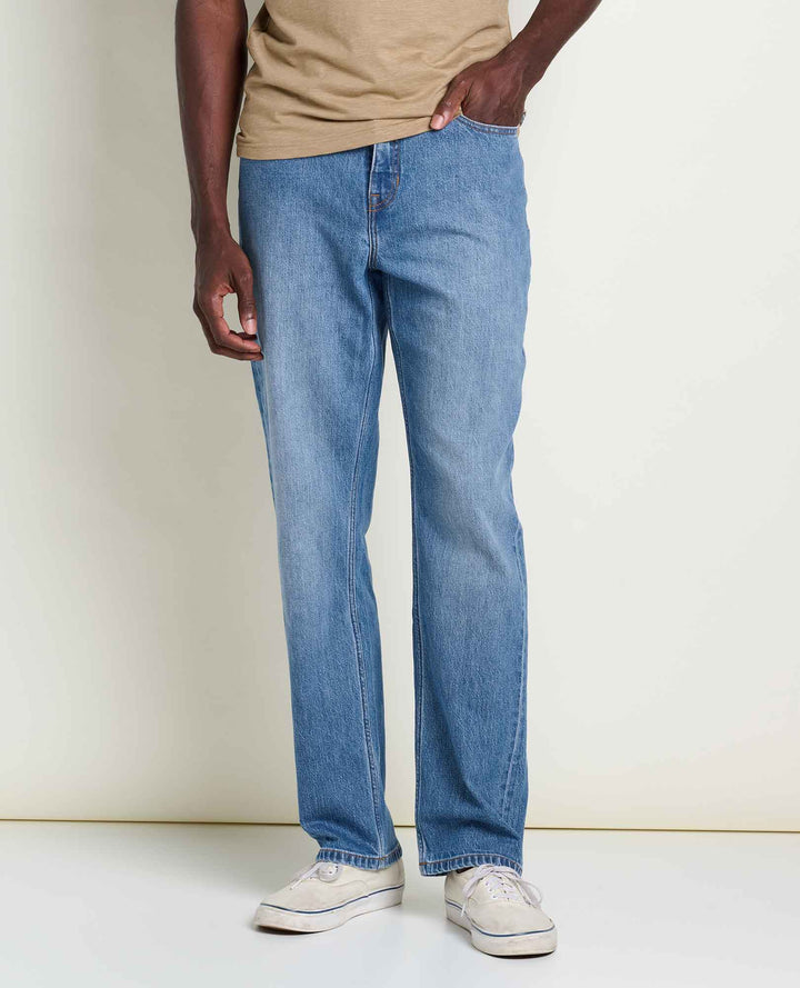 Glamcroft Men's Straight Blue Jeans with FlexForm Waistband