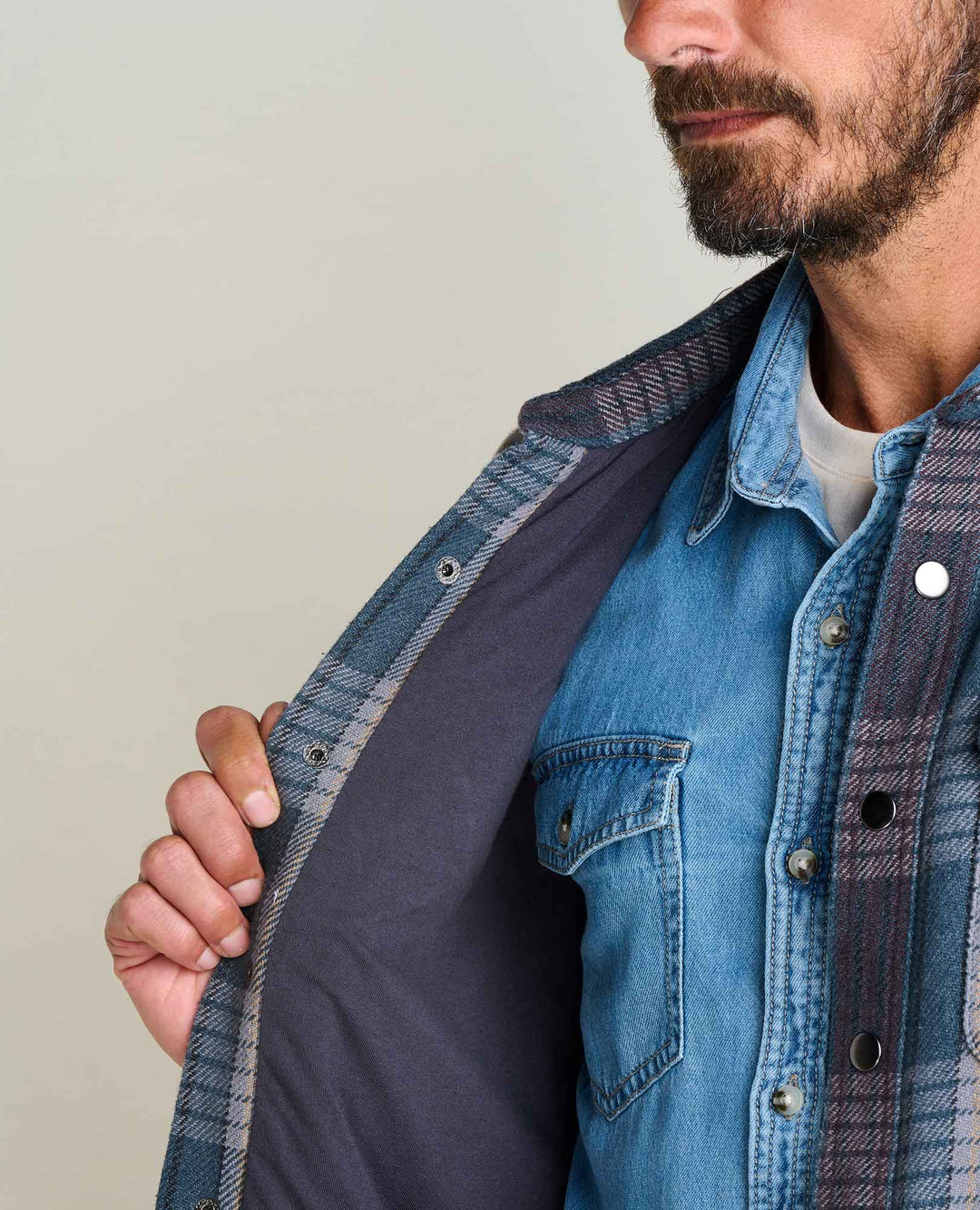 Glamcroft Layer Shirt Jacket Midnight Pattern Sizes S-XXL