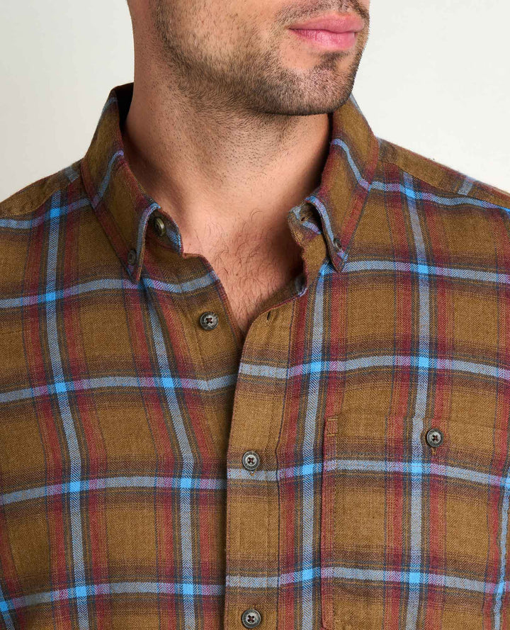 Glamcroft Woven Shirt Honey Brown Pattern Sizes S-XXL
