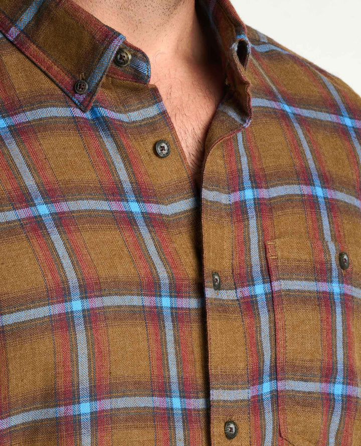 Glamcroft Woven Shirt Honey Brown Pattern Sizes S-XXL