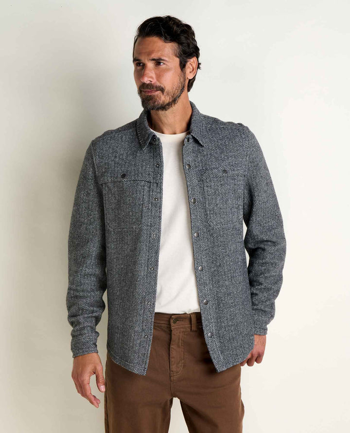 Glamcroft Layer Heather Grey Twill Shirt Jacket, Sizes S-XXL