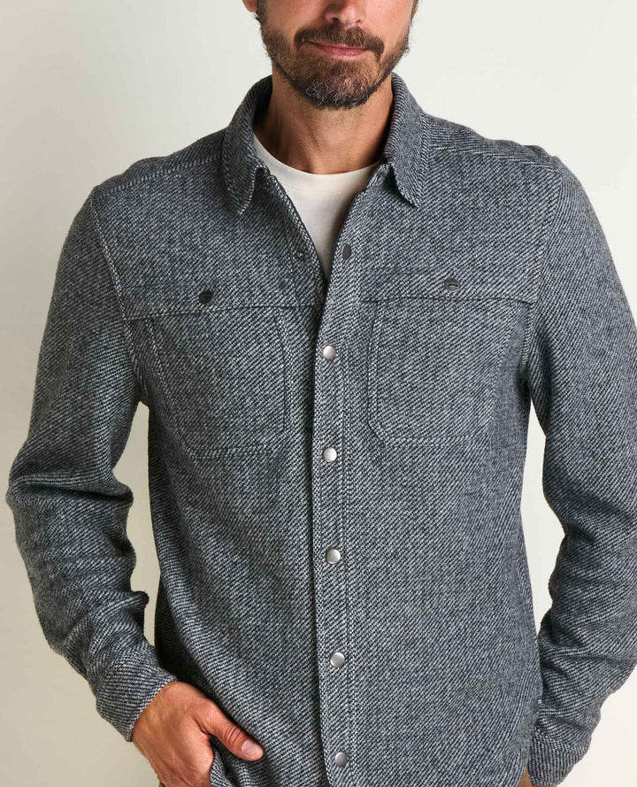 Glamcroft Layer Heather Grey Twill Shirt Jacket, Sizes S-XXL