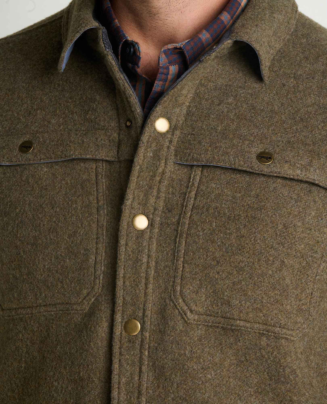 Glamcroft Layer Non-Mulesed Wool Shirt Jacket in Jeep