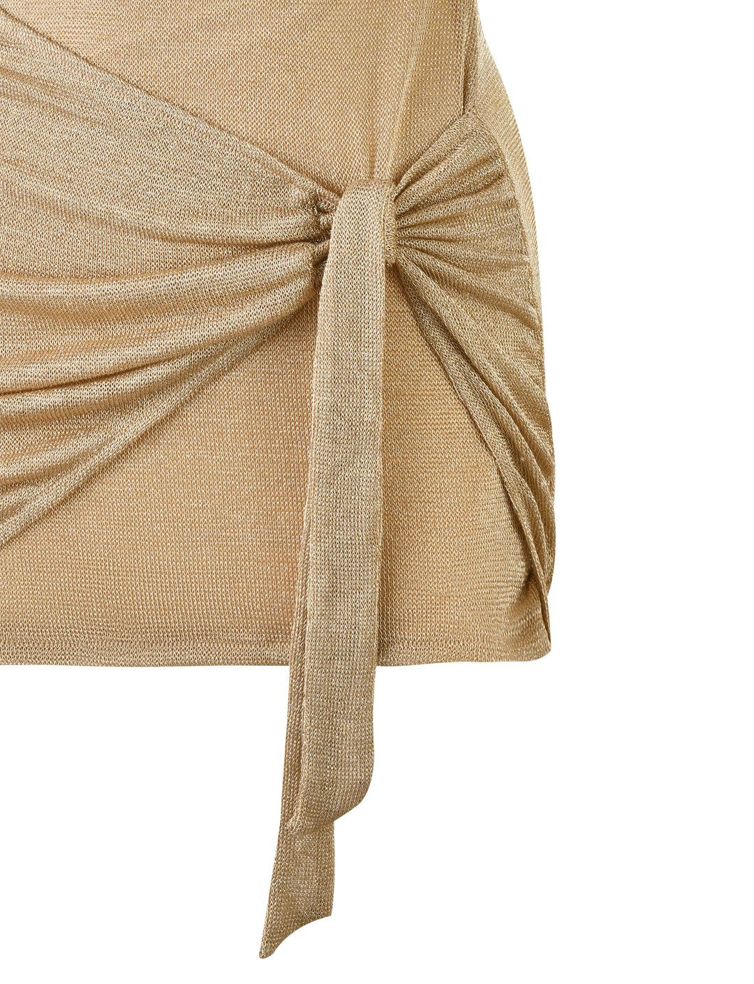 Glamcroft Mini Dress Gold Metallic Knit Racer Back