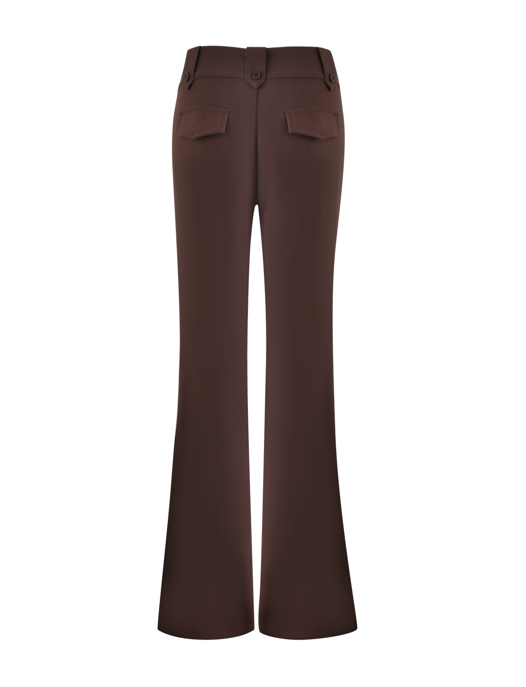Glamcroft Pants Brown Flare Fit with Asymmetrical Waistband