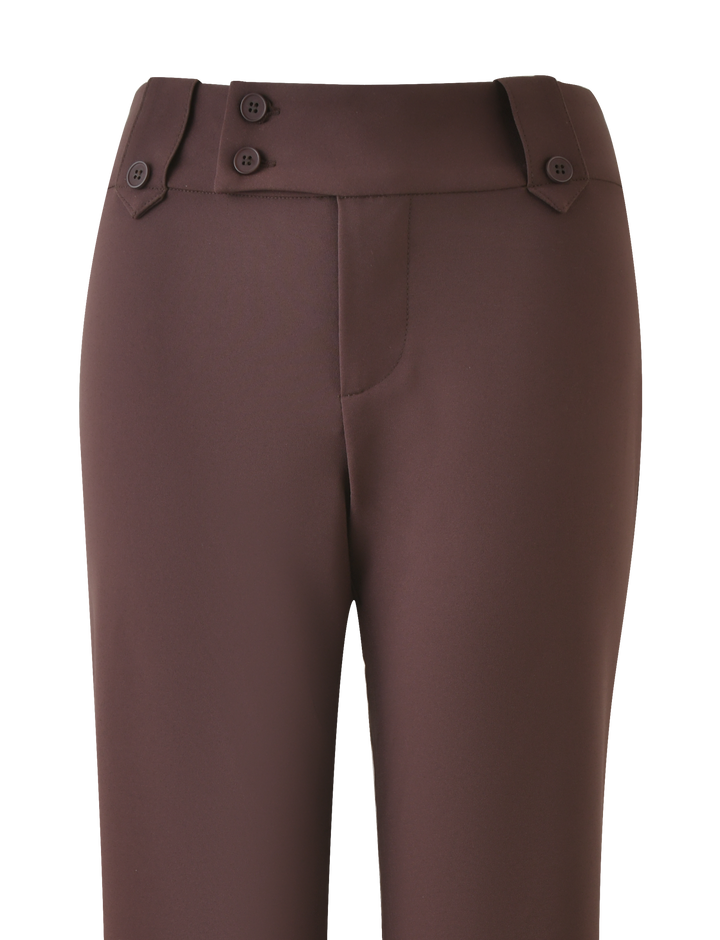 Glamcroft Pants Brown Flare Fit with Asymmetrical Waistband