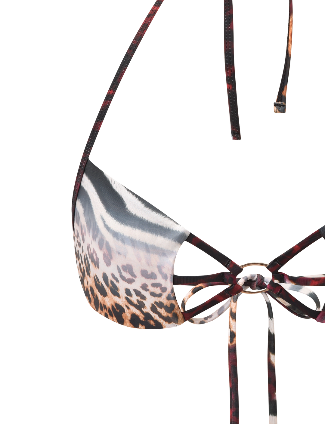 Glamcroft Swimwear Mixed Animal Print Bikini Top