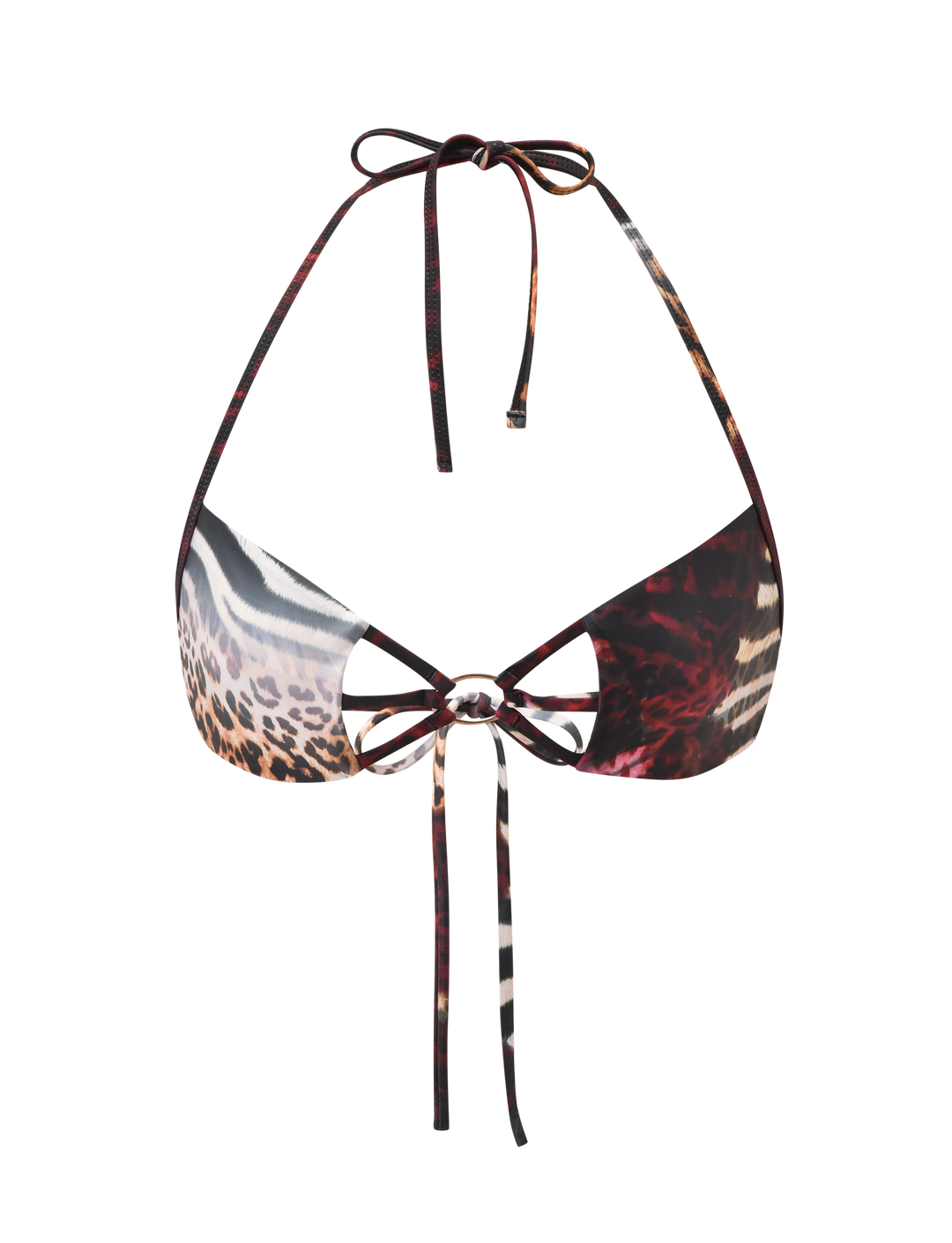 Glamcroft Swimwear Mixed Animal Print Bikini Top