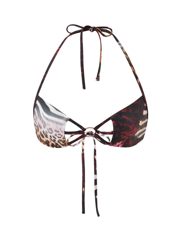 Glamcroft Swimwear Mixed Animal Print Bikini Top