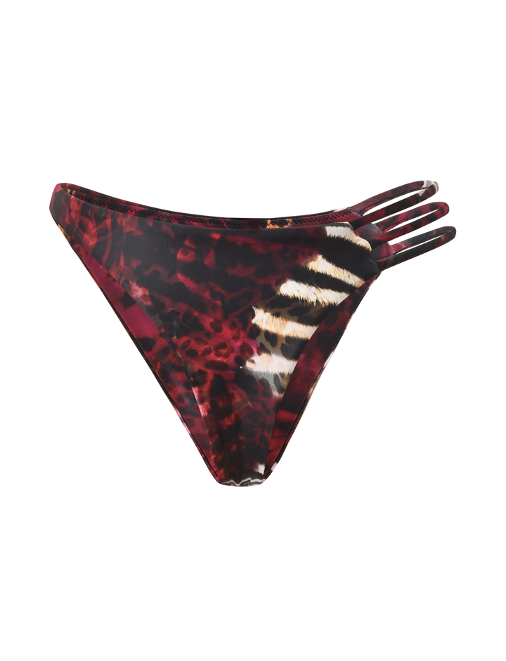 Glamcroft Bikini Bottoms Mixed Animal Floral Print Cheeky Cut
