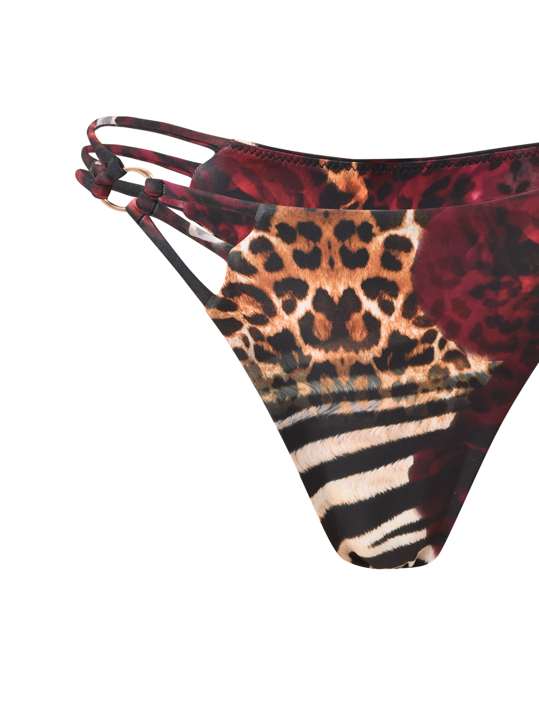 Glamcroft Bikini Bottoms Mixed Animal Floral Print Cheeky Cut