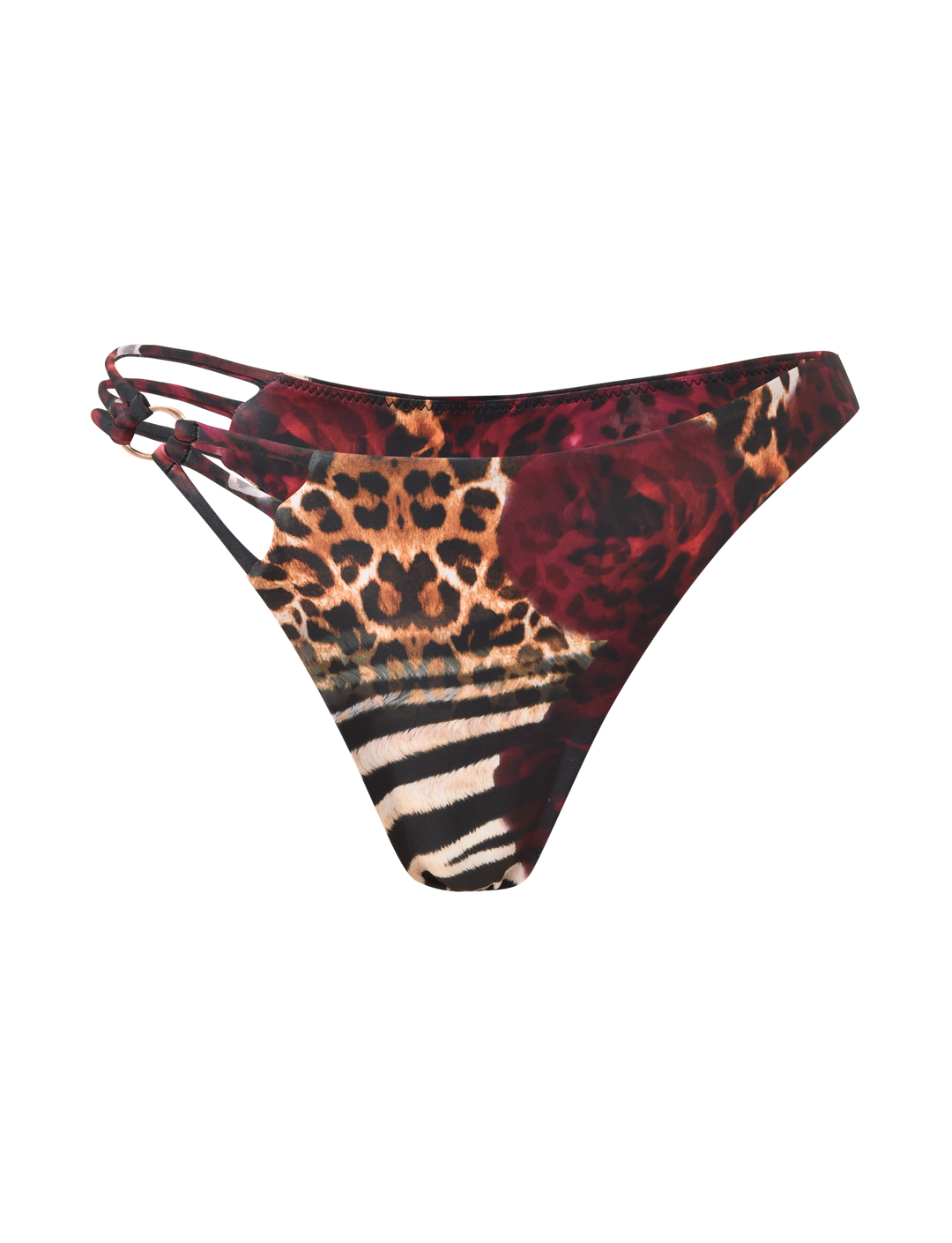 Glamcroft Bikini Bottoms Mixed Animal Floral Print Cheeky Cut