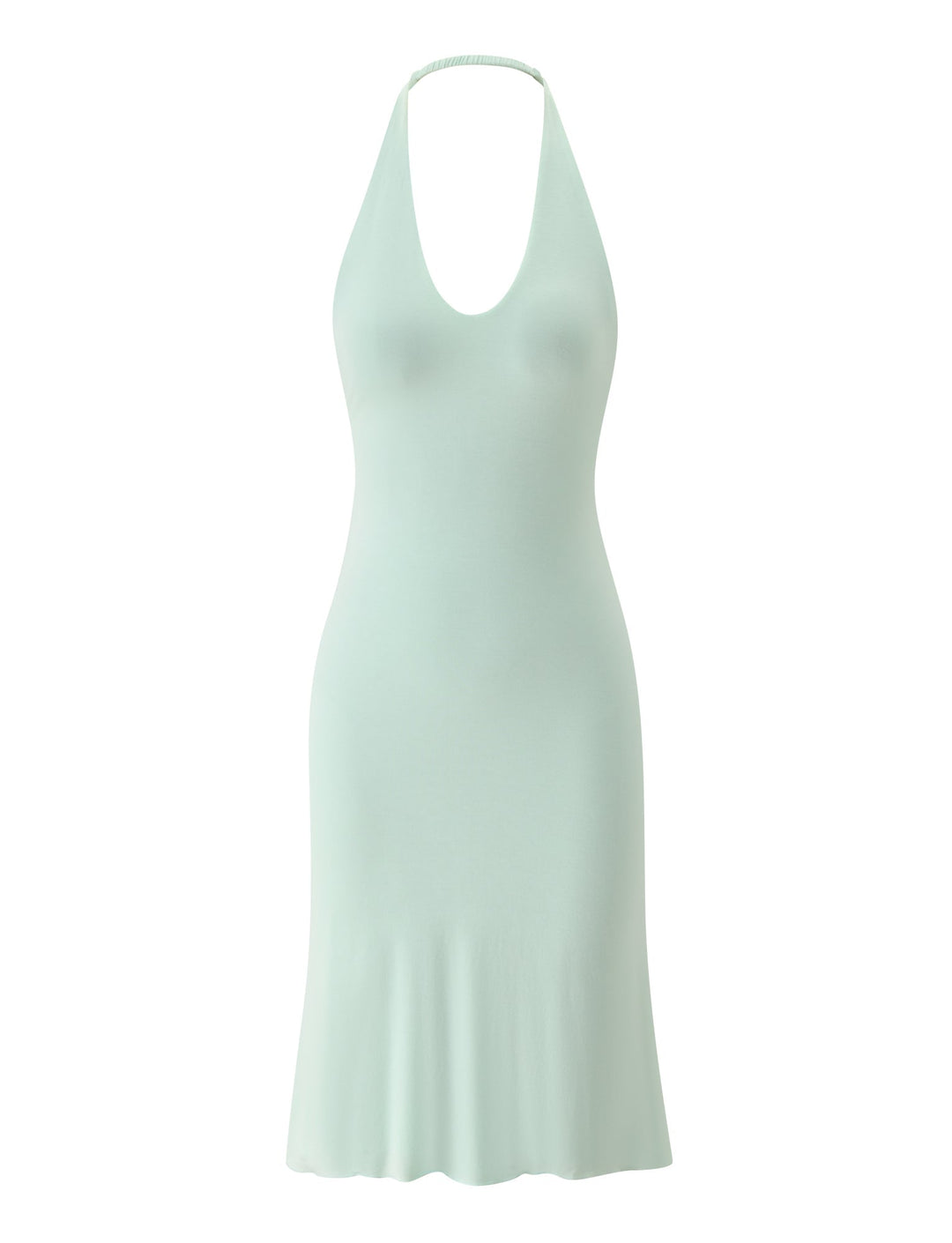 Glamcroft Maxi Dress Mint Green Halter Neck with Open Back