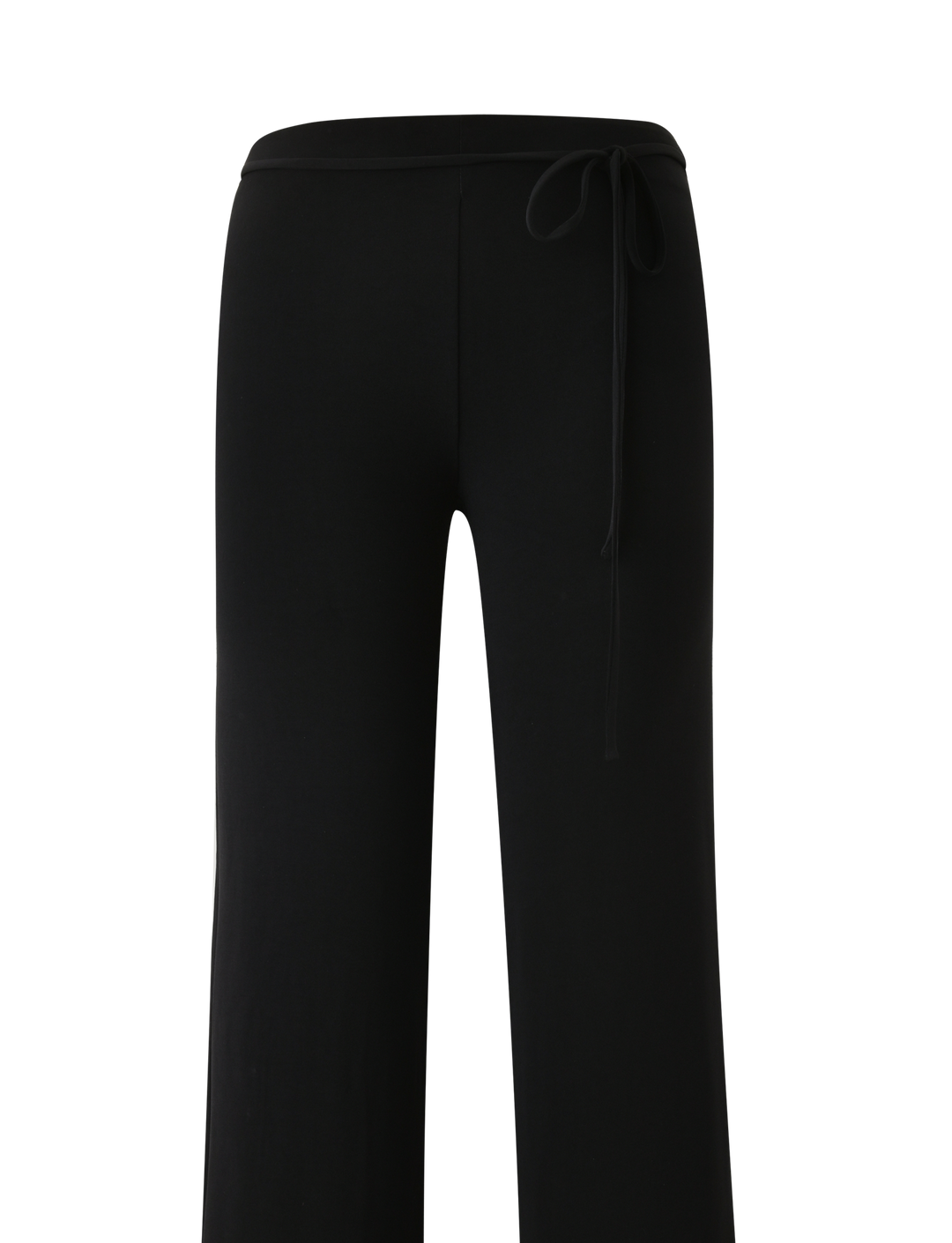 Glamcroft Pants Black Mid-Low Rise Wide Leg with Belt