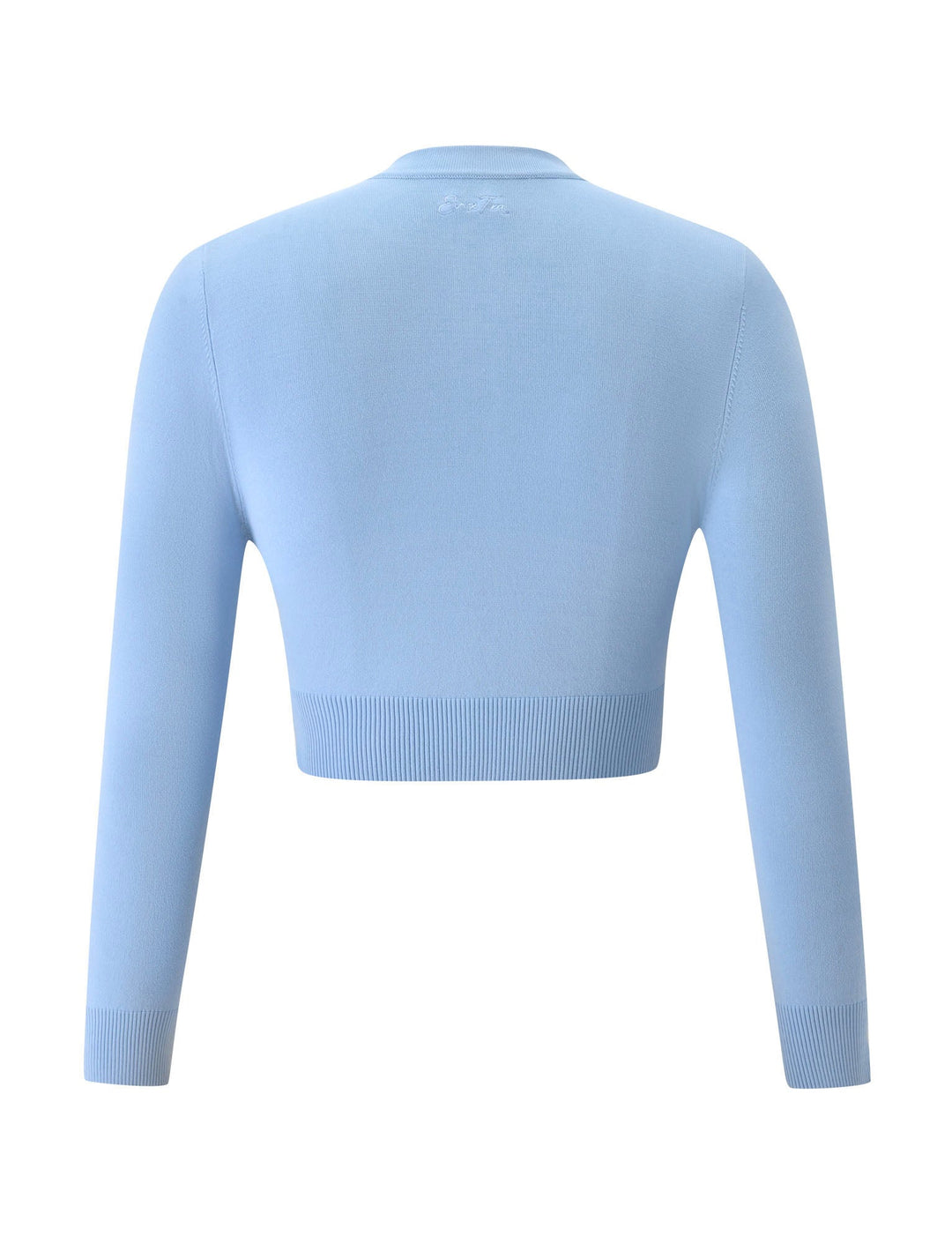 Glamcroft Jumper Baby Blue Cropped Cardigan with High Neck